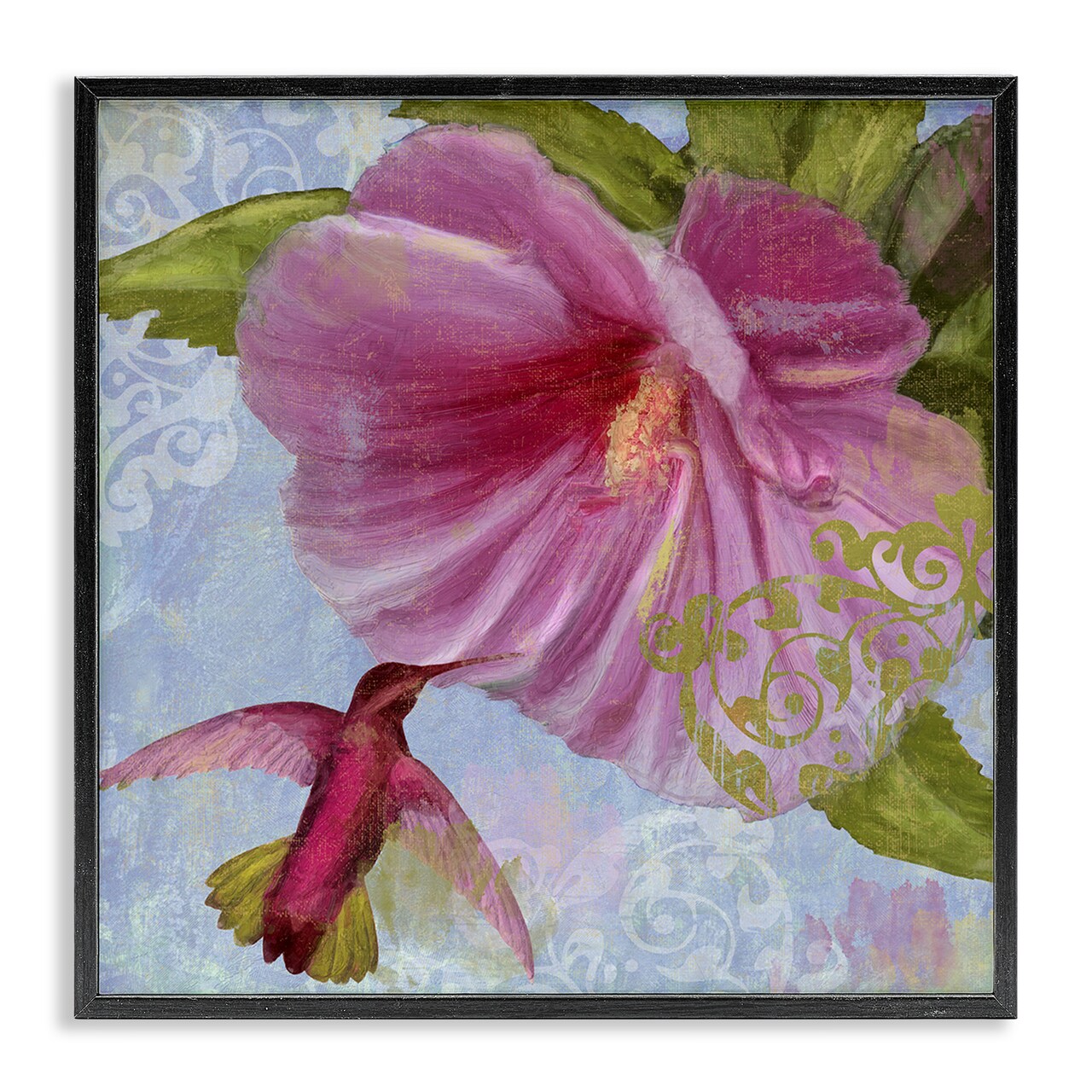 Stupell Industries Hummingbird & Purple Poppy Framed Giclee Design by Sasha